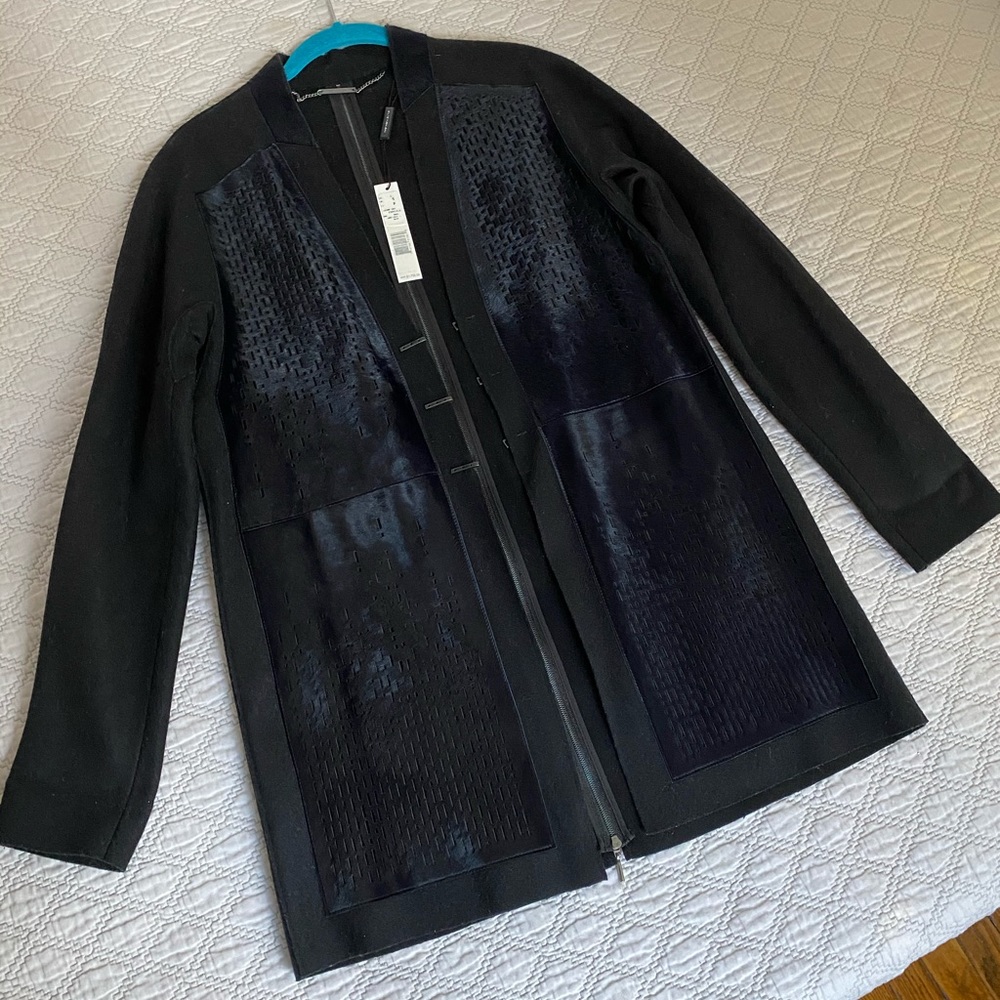 NWT ELIE TAHARI Calf Hair Coat Jacket